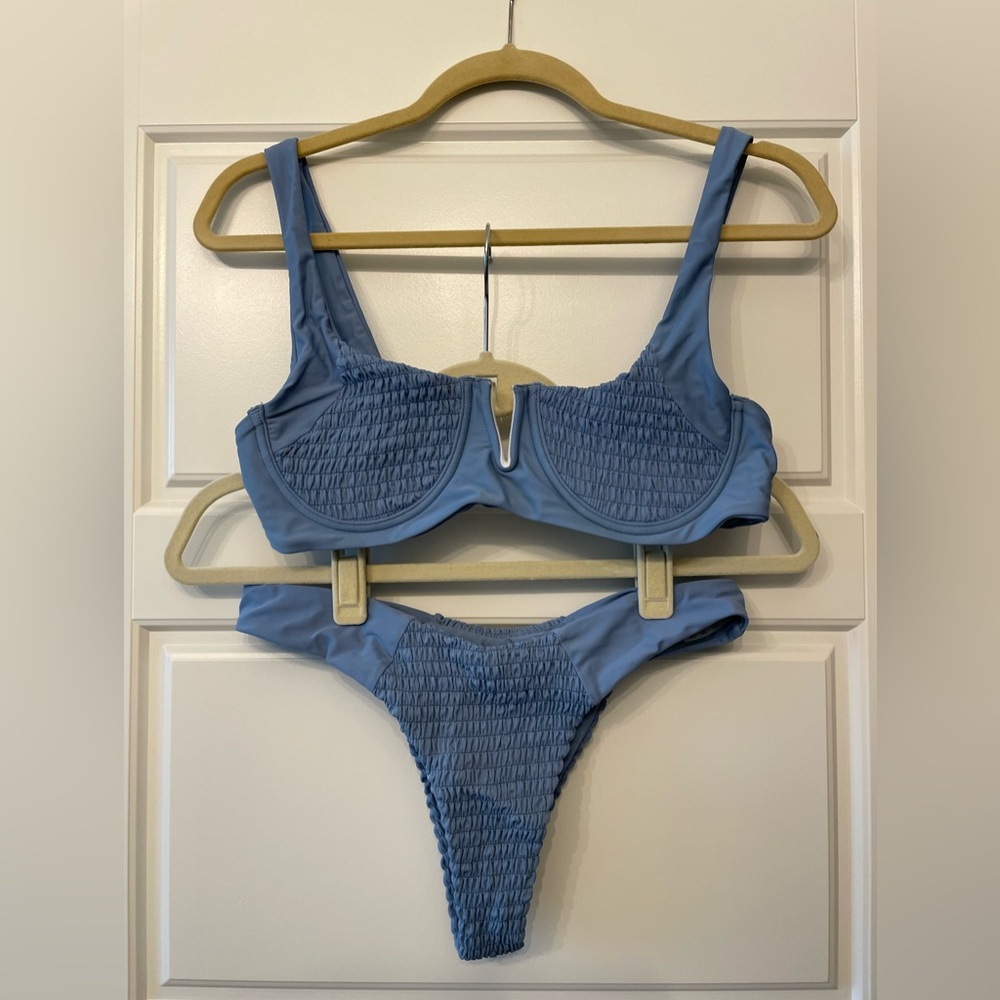 Zaful Two Piece Bikini, Blue - Medium US size 6